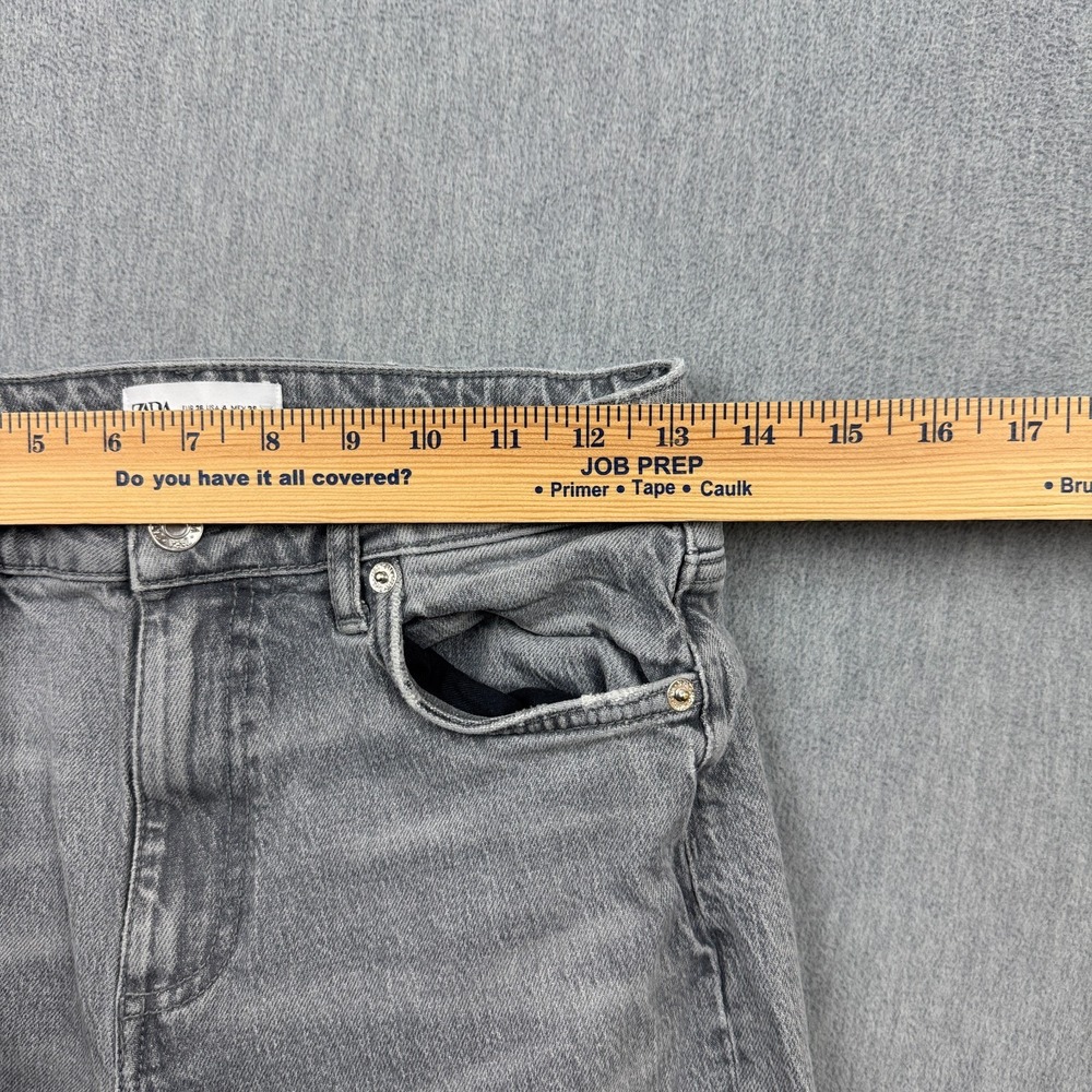 Zara Jeans Womens 4 Fit 26X32 Gray Washed Slim Straight Denim Casual‎ Mid Rise - Picture 5 of 12